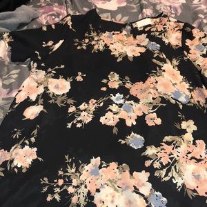 Floral semi sheer top